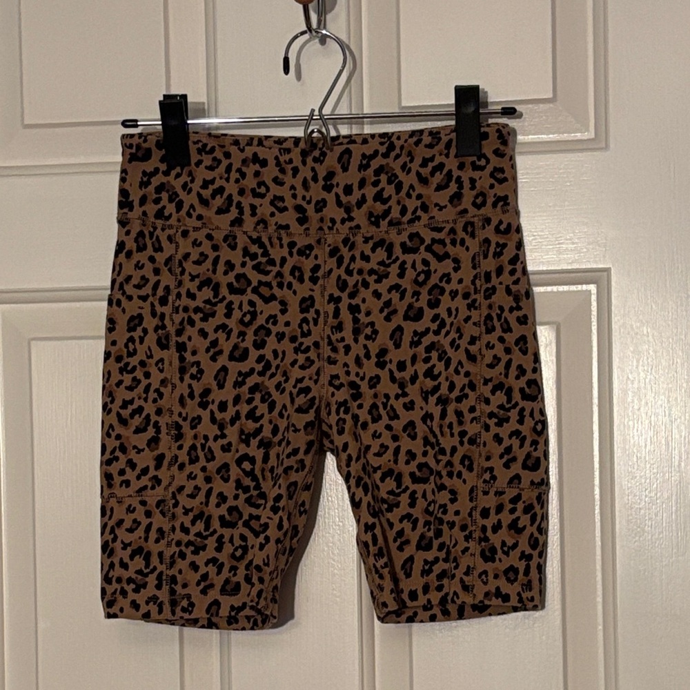 Leopard Print Biker Shorts